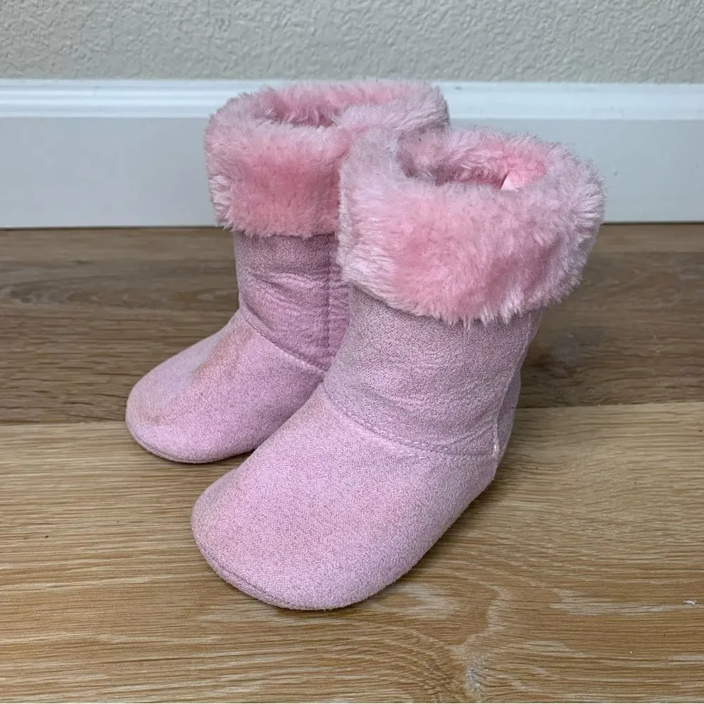 Trimfoot Baby Girl Size 3 Pink Faux Fur Boots